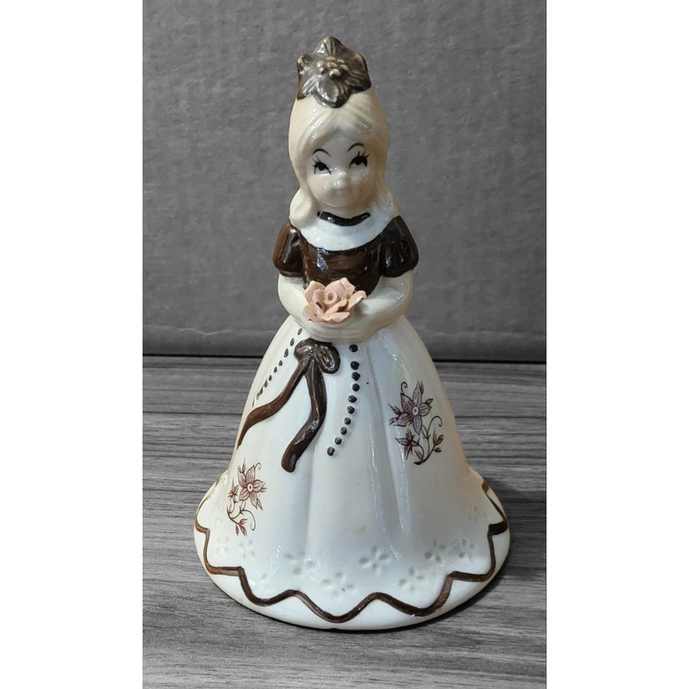 Vintage Girl Figurine Hand Bell